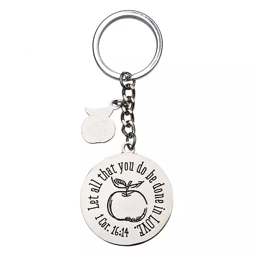 Keychain in Tin Big Heart 1 Cor. 16:14