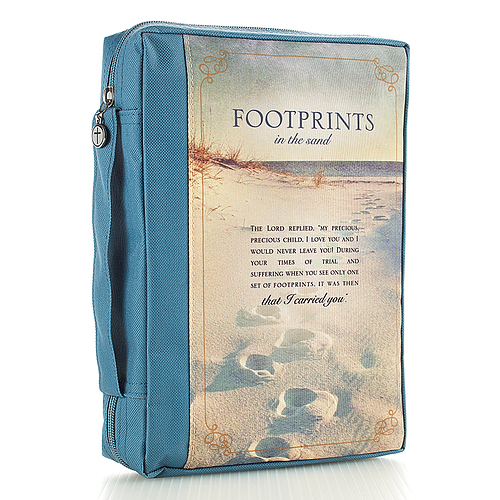 Large "Footprints" Poly-canvas Value Bible Cover