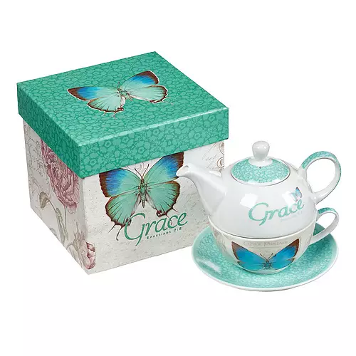 Tea for One Blue Butterfly Grace Eph. 2:8