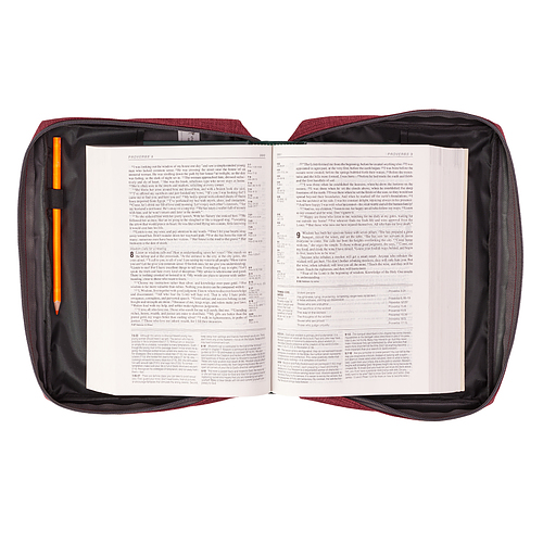 Large Jesus Fish, Red Canvas Bible Cover