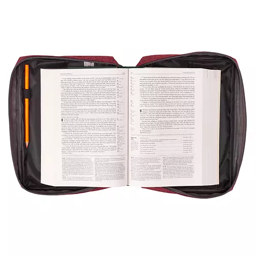 Small Jesus Fish, Red Canvas Bible Cover