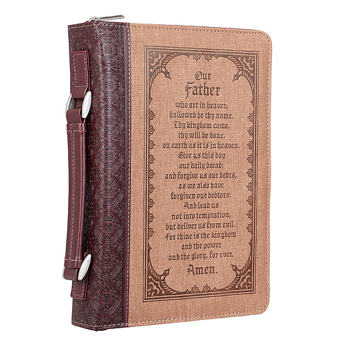 Large The Lord's Prayer Two-Tone Brown Bible Cover