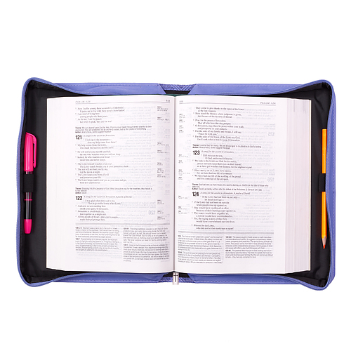 Medium Purple Trust in the Lord with All Your Heart Floral Debossed Faux Leather Bible Cover -  Proverbs 3:5