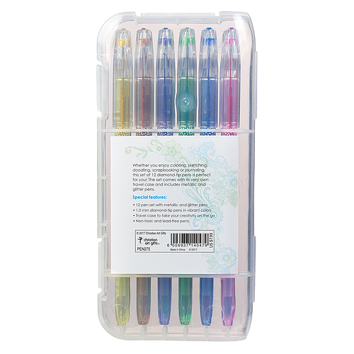 Gel Pen Set 12pc Metallic/Glitter