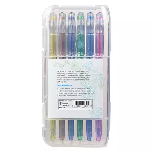 Gel Pen Set 12pc Metallic/Glitter