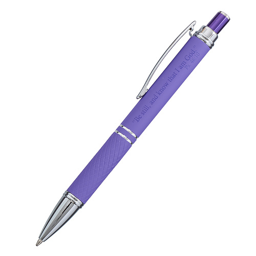 Pen in Case Be Still Purple Ps. 46:10