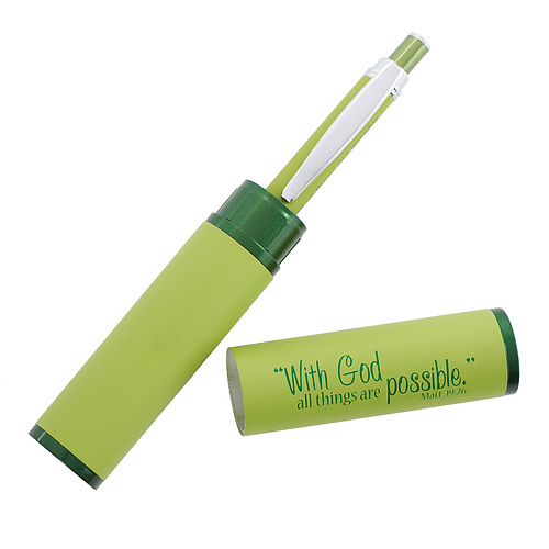 Pen in Case Green All Things Matt. 19:26