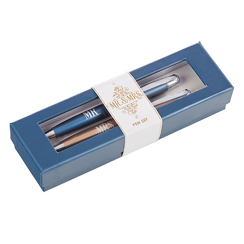 Pen Set in Gift Box Navy/Copper Mr. & Mrs.