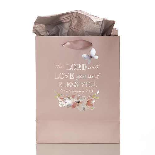 Gift Bag MD Pink Abundantly Blessed Deut. 7:13