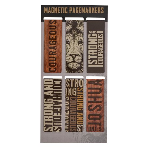 Magnetic Bookmark Set Strong and Courageous