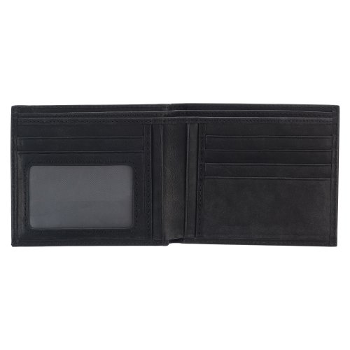 Wallet Leather Black Cross Badge