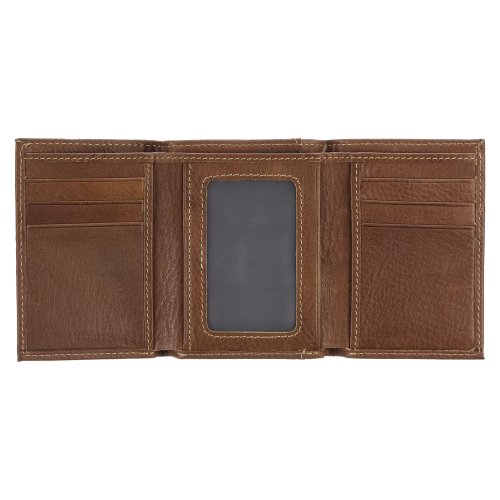 Wallet Leather Brown Ichthus Badge