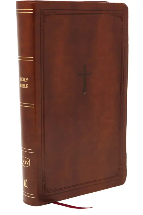 KJV Giant Print End-of-Verse Reference Bible, Brown Leathersoft, Red Letter, Comfort Print