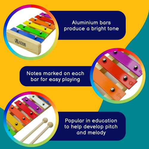 8 Note Multicolour Keys Glockenspiel