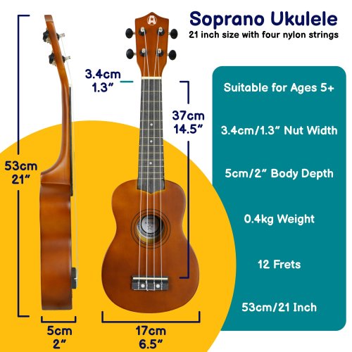 Soprano Natural Ukulele With Bag