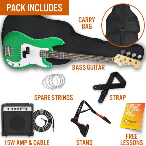 3rd Avenue Bass Guitar Pack - Green