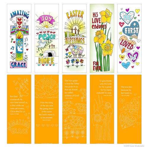 10 Easter Colouring Bookmarks (1 of Each 10 Designs)