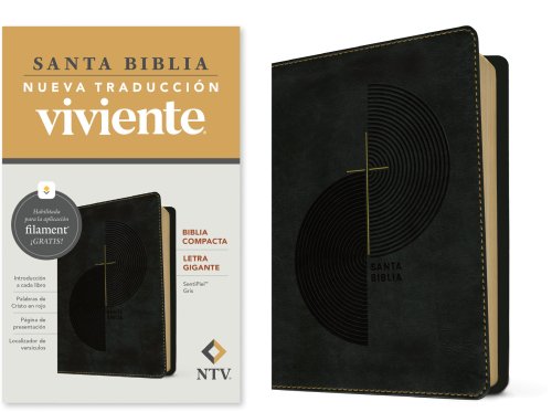 Biblia compacta NTV, letra gigante con Filament  (SentiPiel, Gris, Letra Roja)