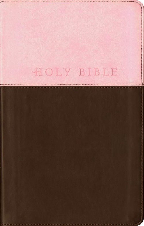 Premium Gift Bible NLT, Filament Enabled, TuTone (LeatherLike, Pink/Dark Brown, Red Letter)