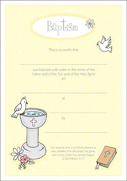 Baptism Certificate (Pack of 10)