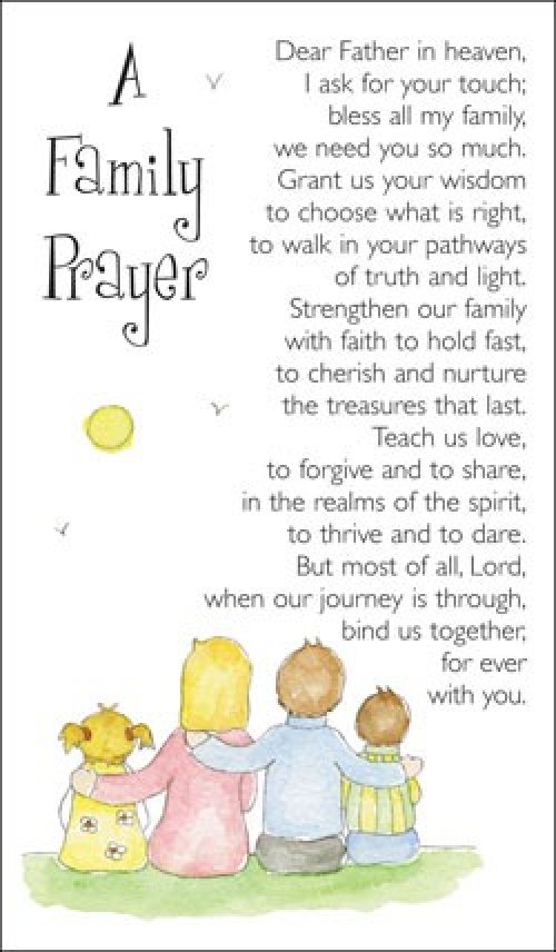 Family Prayer Prayer Cards Pack of 20