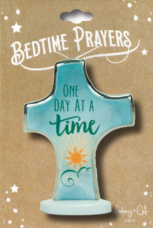 3" One Day At A Time Standing Message Cross