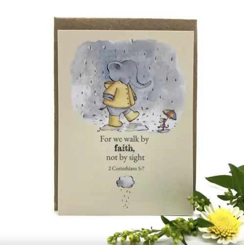 Walk by Faith Elephant Keepsake Card