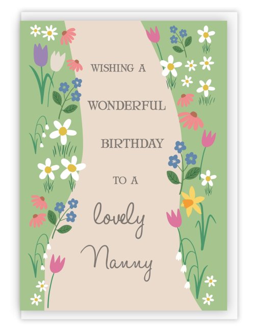 Lovely Nanny Birthday Card & Envelope