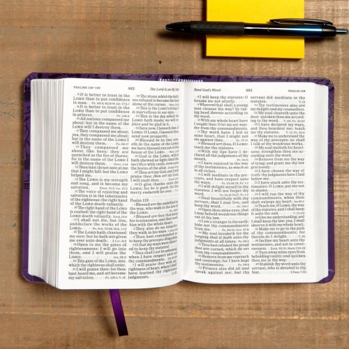 KJV Large Print Compact Reference Bible, Purple LeatherTouch