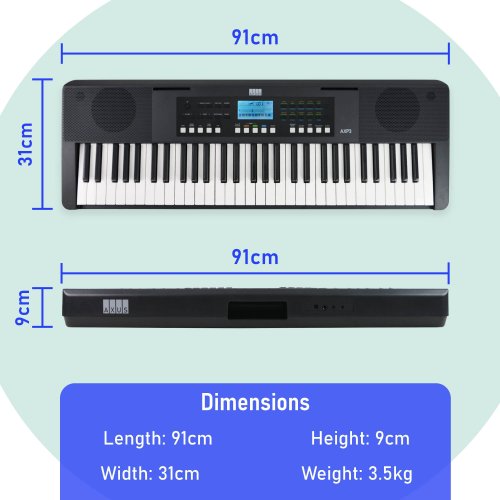 Axus 61 Note Slimline Touch Sensitive Keyboard