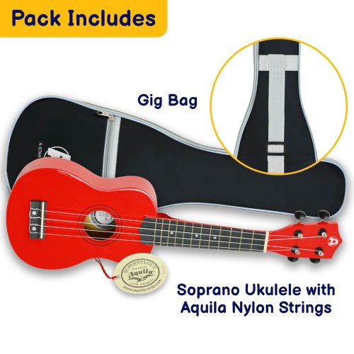 Rocket Series Soprano Red Ukulele With Bag