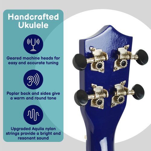 Rocket Series Soprano Blue Ukulele With Bag