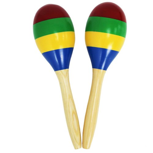 Multi Coloured Wooden Maracas Pair