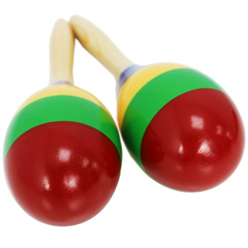 Multi Coloured Wooden Maracas Pair