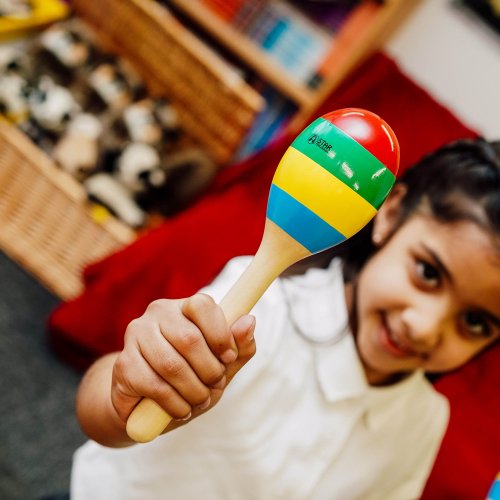 Multi Coloured Wooden Maracas Pair