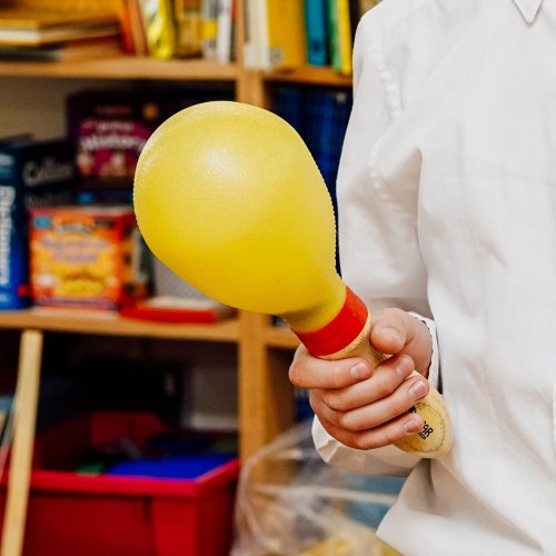 Wood Handled Orange Large Maracas