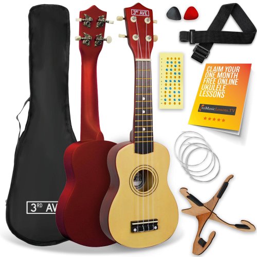 3rd Avenue Soprano Ukulele Pack - Natural