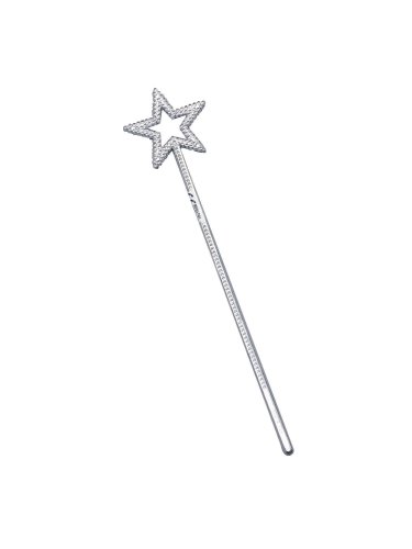 Silver Angel Plastic Wand  (Pack Of 12) - Nativity Costume Accesory