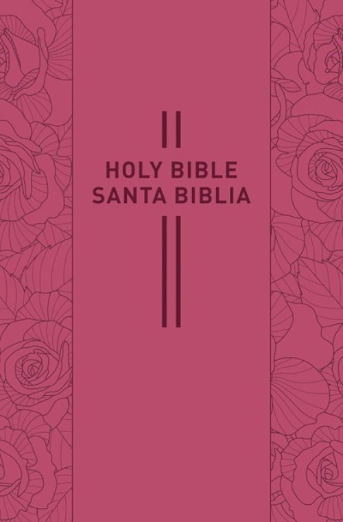 Bilingual Bible / Biblia bilingüe NLT/NTV (LeatherLike, Pink Rose)