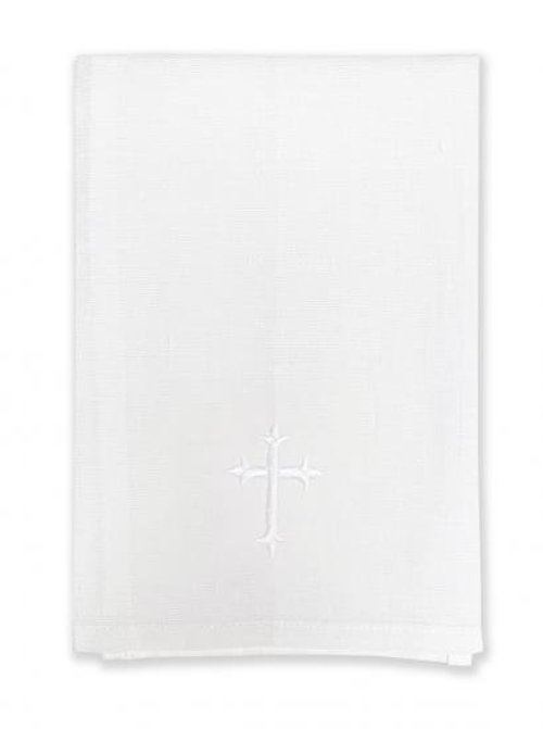 New 14" x 14" Lavabo Towel - White Cross Design