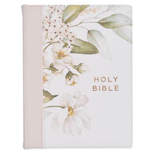 KJV Note-taking Bible Faux Leather HC, Gray Floral Printed