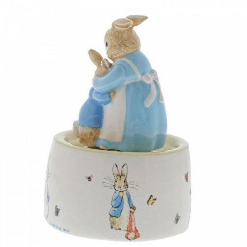 Mrs. Rabbit and Peter Ceramic Musical Figurine