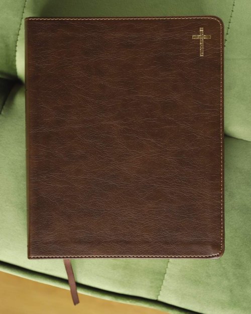 NIV, Journal the Word Bible (Perfect for Note-Taking), Double-Column, Leathersoft, Brown, Red Letter, Comfort Print