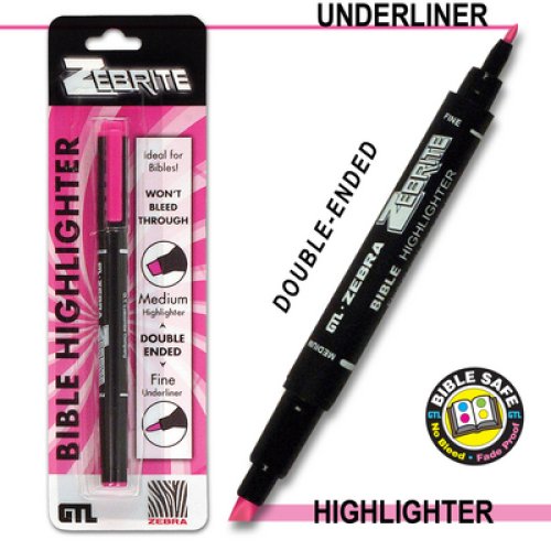 Double Ended Highlighter - Pink