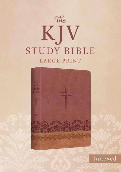 KJV Study Bible, Large Print (Indexed) [Rose & Chestnut Cross]