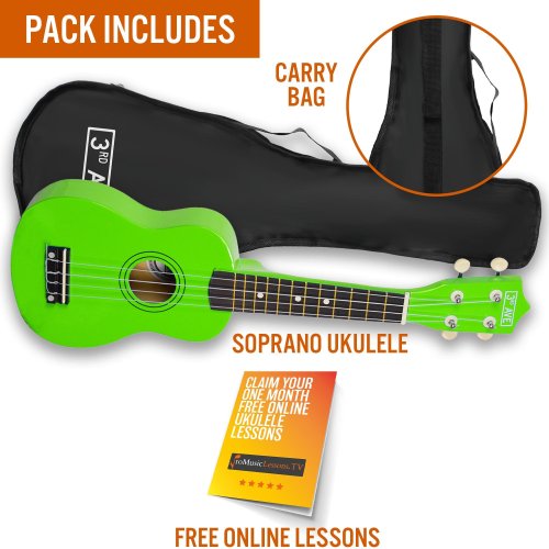 3rd Avenue Soprano Ukulele - Lime Green