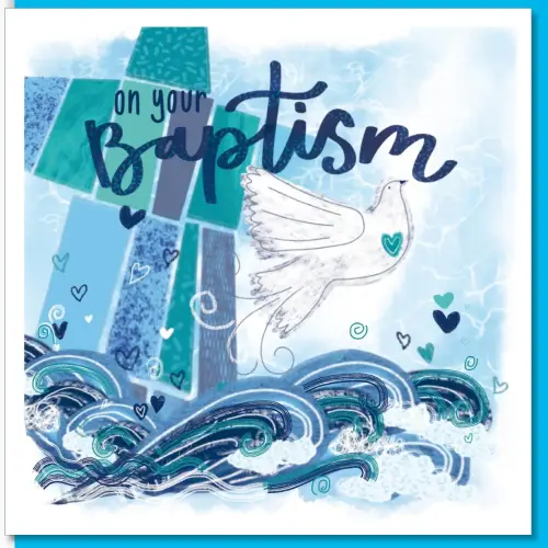 Baptism Dove & Waves Greetings Card