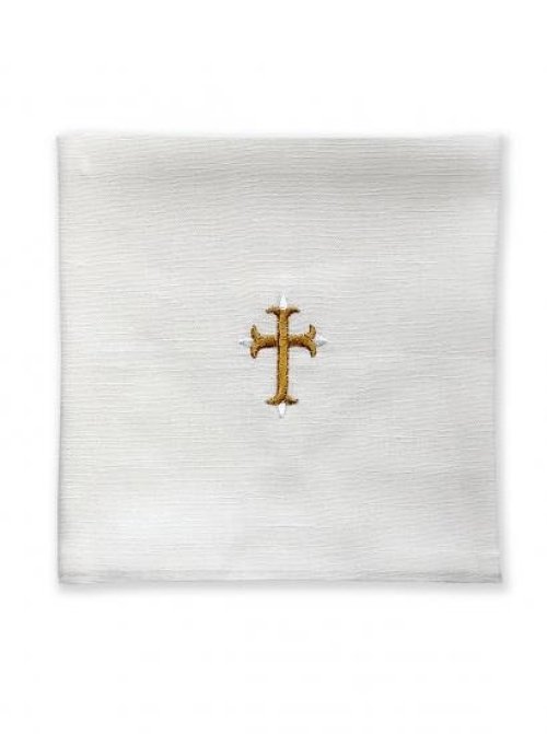 NEW 22" x 22" Corporal - Linen - Gold Cross Design