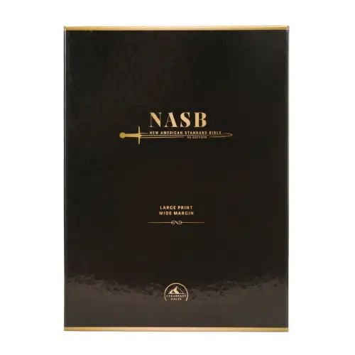 NASB Large Print Wide Margin - Black Cowhide