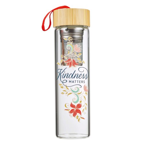 Kindness Matters Glass Infuser Water Bottle